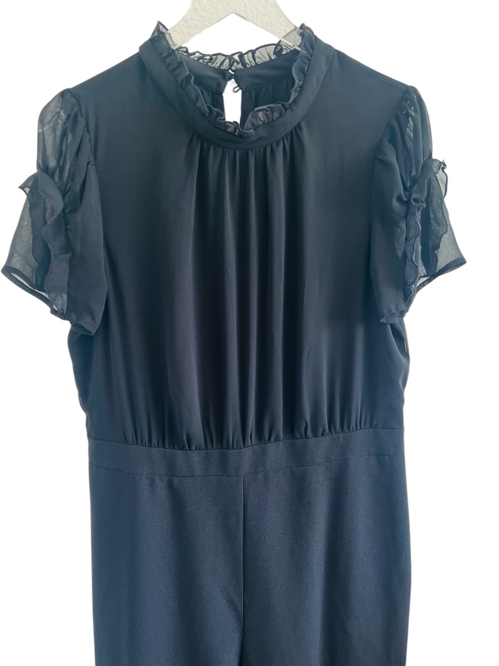 Vince Camuto Black Ruffle Detail Pant Jumpsuit